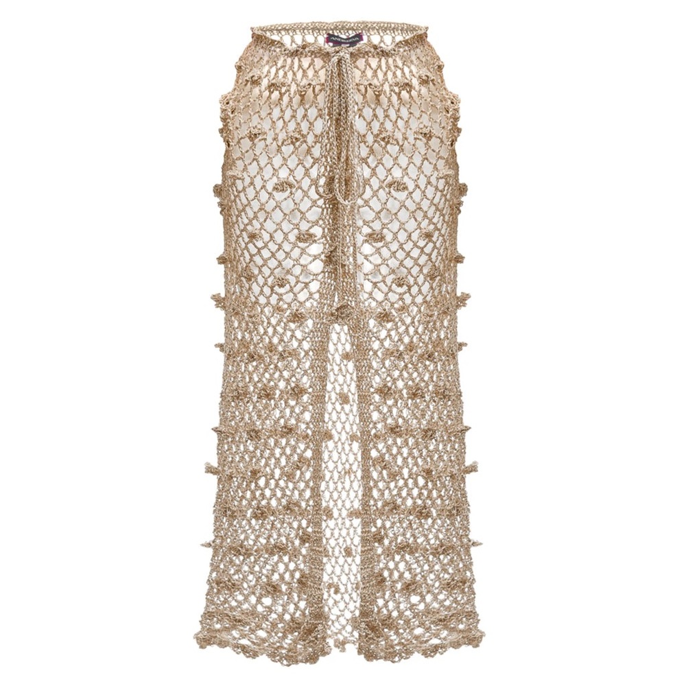 Andreeva metallic handmade crochet skirt